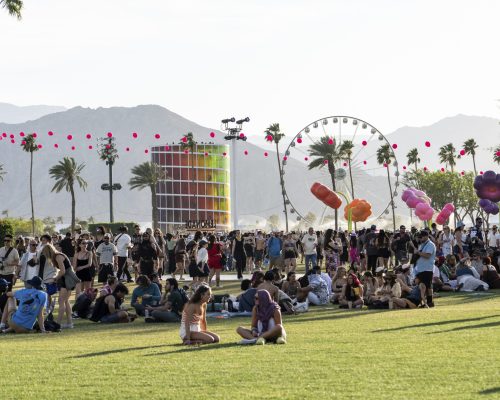 Festivalgoers are seen during the first weekend of the Coachella Valley Music and Arts Festival at the Empire Polo Club on Sunday, April 13, 2025, in Indio, Calif. (Photo by Amy Harris/Invision/AP)
